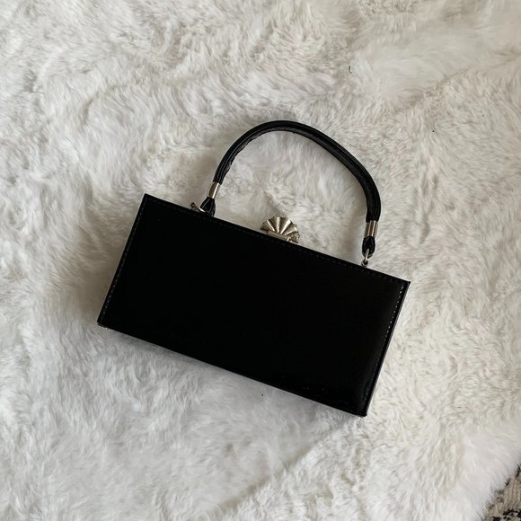 Vintage Black Vinyl Mini Purse - Picture 1 of 5